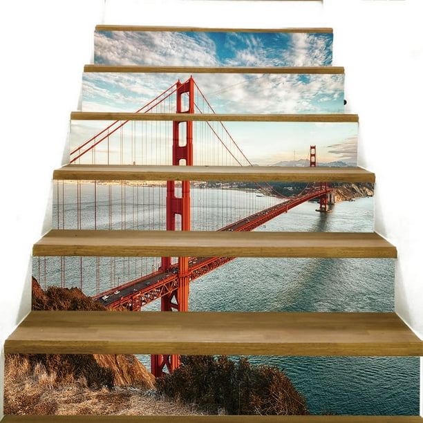 Details about / 6PCS 3D Stair Riser Staircase Sticker Photo Mural Vinyl Decal Scenery Wallpaper